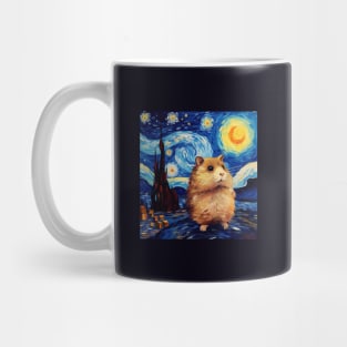 Scared Hamster, van gogh style, starry night, Post-impressionism Mug